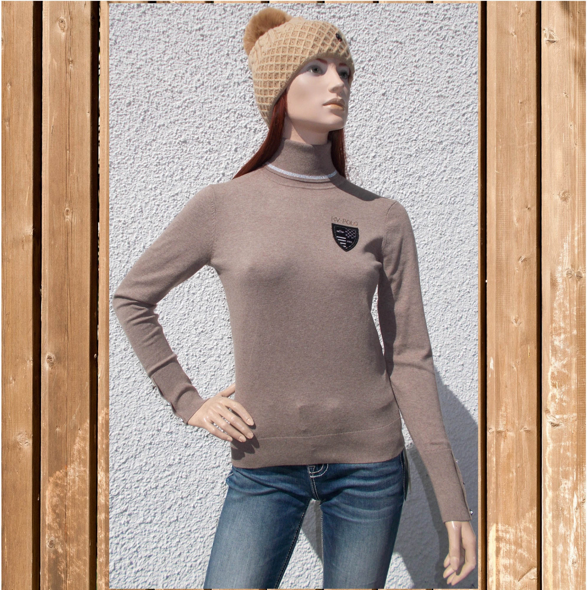 Rollkragenpullover Mable, HV Polo Strickpullover, dark taupe